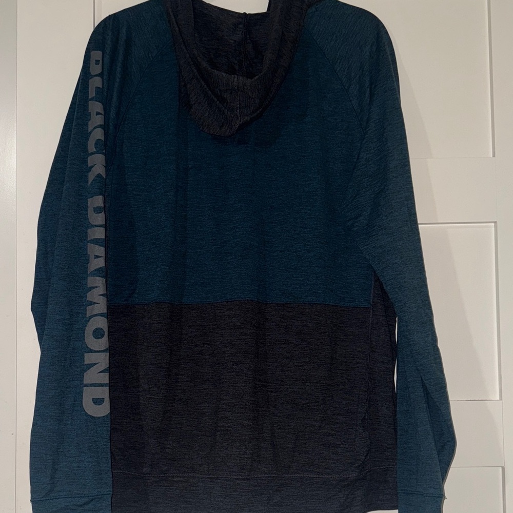 Black Diamond Men's Teal and Charcoal Hoodie - Picture 5 of 5